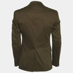 مملوكة مسبقًا Prada Olive Green Gabardine Regular Fit Blazer L