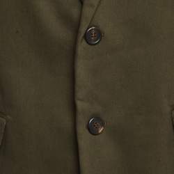 مملوكة مسبقًا Prada Olive Green Gabardine Regular Fit Blazer L