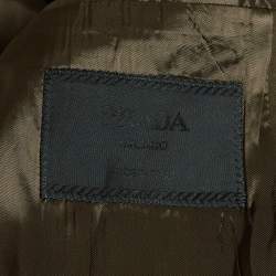 مملوكة مسبقًا Prada Olive Green Gabardine Regular Fit Blazer L
