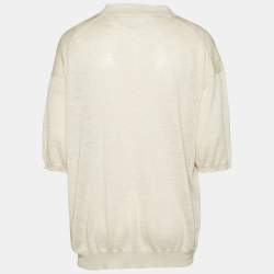 Pre Owned تي شيرت بولو برادا مضلع بيج مقاس ثلاثة إكس لارج