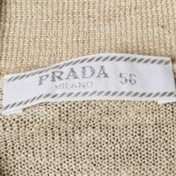 Pre Owned تي شيرت بولو برادا مضلع بيج مقاس ثلاثة إكس لارج