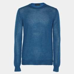 Pre Owned Prada Blue Alpaca Wool Sweater L