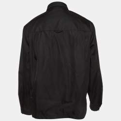 Pre Owned Prada Black Re-Nylon Logo Plaque Long Sleeve Shirt L