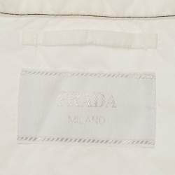 Pre Owned Prada White Re-Nylon Enamel Triangle Logo Shirt XXL