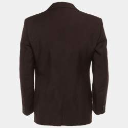 Pre Owned Prada Brown Wool Blend Regular Fit Blazer L