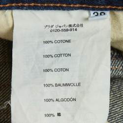 Pre Owned Prada Blue Denim Buttoned Loose Fit Jeans XXL/Waist 40"