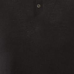Pre Owned Prada Black Jersey Polo T-Shirt L