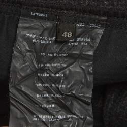 Pre Owned Prada Black Wool Blend Straight Fit Trousers M