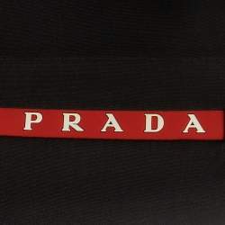 Pre Owned Prada Black Technical Jersey Recycled Double Pants L