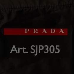 Pre Owned Prada Black Technical Jersey Recycled Double Pants L