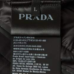 Pre Owned Prada Black Technical Jersey Recycled Double Pants L