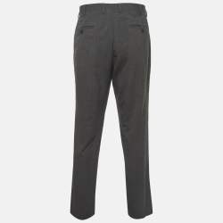 مملوكة مسبقًا Prada Grey Wool Blend Straight Leg Trousers XXL