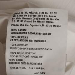 Pre Owned Prada White Logo Embroidered Jersey Knit T-Shirt L