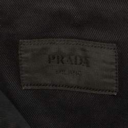 Pre Owned Prada Black Denim Distressed Bowling Shirt L
