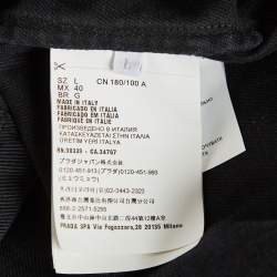 Pre Owned Prada Black Denim Distressed Bowling Shirt L