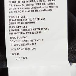 Pre Owned Prada Black Denim Distressed Bowling Shirt L