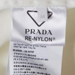 Pre Owned Prada White Re-Nylon Logo Detail Oversized Shirt M