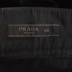 Pre Owned Prada Black Re-Nylon Bermuda Shorts L
