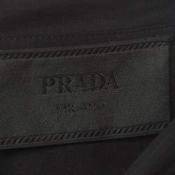 Pre Owned Prada Black Cotton and Re-Nylon Paneled Pocket T-Shirt M