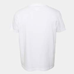 Pre Owned Prada White Jersey V Neck T-Shirt M