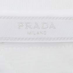 Pre Owned Prada White Jersey V Neck T-Shirt M