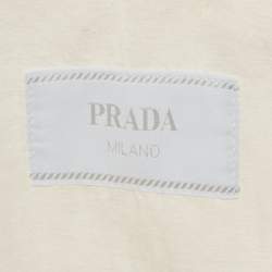 مملوكة مسبقًا Prada Cream Chambray Button Up Bowling Shirt M