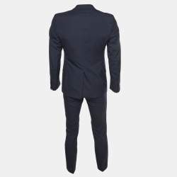 Pre Owned بدلة وسروال برادا صوف أزرق بحري بزر واحد مقاس صغير (سمول)