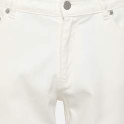 Pre Owned Prada White Denim Straight Leg Pants XS