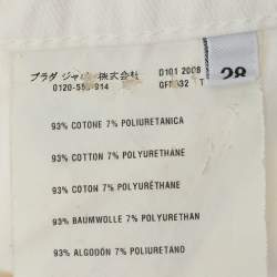 Pre Owned Prada White Denim Straight Leg Pants XS
