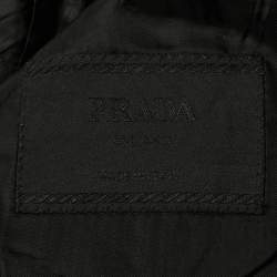 Pre Owned Prada Vintage Black Pinstripe Wool Single Breasted Blazer S