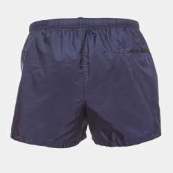 Pre Owned Prada Navy Blue Nylon Drawstring Swim Shorts XXL