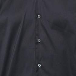 مملوكة مسبقًا Prada Black Stretch Poplin Slim Fit Shirt XL
