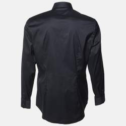 مملوكة مسبقًا Prada Black Stretch Poplin Slim Fit Shirt XL