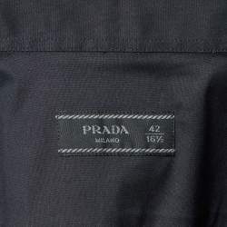 مملوكة مسبقًا Prada Black Stretch Poplin Slim Fit Shirt XL