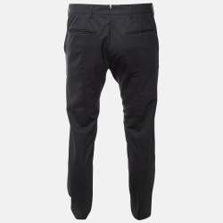 Pre Owned Prada Black Wool Blend Regular Fit Pants S