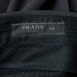 Pre Owned Prada Black Wool Blend Regular Fit Pants S