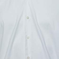 Pre Owned Prada Off White Stretch Poplin Slim Fit Shirt XL