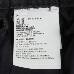 Pre Owned شورت برادا بيرمودا قطن ممزق مغسول أزرق كحلي مقاس صغير (سمول)