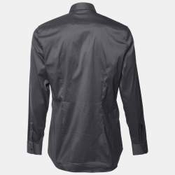 Pre Owned Prada Black Stretch Poplin Slim Fit Shirt XL