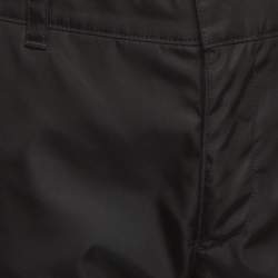 Pre Owned Prada Black Re-Nylon Triangle Logo Patch Jogger Pants M