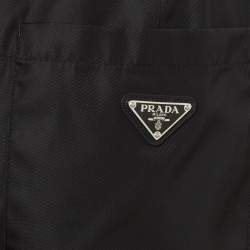 Pre Owned Prada Black Re-Nylon Embossed Triangle Logo Jogger M