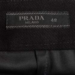 Pre Owned Prada Black Re-Nylon Embossed Triangle Logo Jogger M