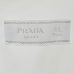 Pre Owned Prada White Cotton Button Front Tuxedo Shirt M