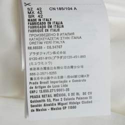 Pre Owned Prada White Cotton Button Front Tuxedo Shirt M
