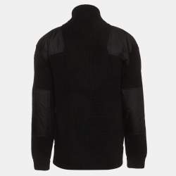 Pre Owned Prada Black Knit Zip Up Long Sleeve Jacket XL