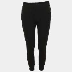 Pre Owned Prada Black Neoprene Triangle Re-Nylon Drawstring Pants S