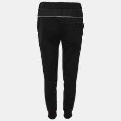 Pre Owned Prada Black Neoprene Triangle Re-Nylon Drawstring Pants S