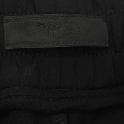 Pre Owned Prada Black Neoprene Triangle Re-Nylon Drawstring Pants S