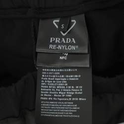 Pre Owned Prada Black Neoprene Triangle Re-Nylon Drawstring Pants S