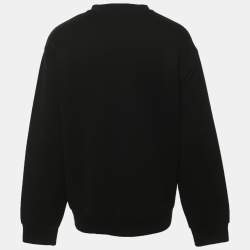 Pre Owned Prada Black Jersey and Nylon Triangle Re-Nylon Sweater S